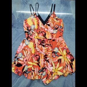 GB Orange floral romper